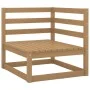 Garden sofa, 2 seats, with solid pine wood frame and honey-colored cushions. by vidaXL, Modular outdoor sofas - Ref: Foro24-8...