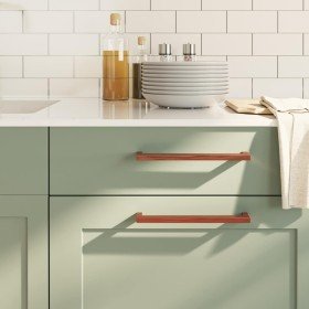 Tiradores para armarios 5 uds acero inoxidable bronce 224 mm