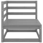2-Sitzer-Gartensofa mit massiven grauen Kiefernholzkissen von vidaXL, Modulare Sofas für den Außenbereich - Ref: Foro24-80573...