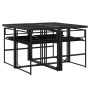 Set de muebles jardín 5 pzas con cojines ratán sintético negro