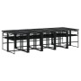 Set de comedor jardín 11 pzas con cojines ratán sintético negro