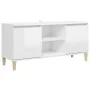 TV-Schrank, Beine aus weißem Kiefernholz mit Glanz, 103,5 x 35 x 50 cm von vidaXL, TV-Möbel - Ref: Foro24-805965, Preis: 68,3...