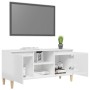 TV-Schrank, Beine aus weißem Kiefernholz mit Glanz, 103,5 x 35 x 50 cm von vidaXL, TV-Möbel - Ref: Foro24-805965, Preis: 69,3...