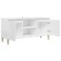 TV-Schrank, Beine aus weißem Kiefernholz mit Glanz, 103,5 x 35 x 50 cm von vidaXL, TV-Möbel - Ref: Foro24-805965, Preis: 68,3...