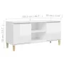 TV-Schrank, Beine aus weißem Kiefernholz mit Glanz, 103,5 x 35 x 50 cm von vidaXL, TV-Möbel - Ref: Foro24-805965, Preis: 68,3...