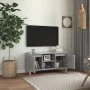 Mueble de TV patas madera maciza gris hormigón 103,5x35x50 cm de vidaXL, Muebles TV - Ref: Foro24-805963, Precio: 57,85 €, De...