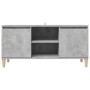 TV-Schrank, Beine aus Massivholz, betongrau, 103,5 x 35 x 50 cm von vidaXL, TV-Möbel - Ref: Foro24-805963, Preis: 58,60 €, Ra...