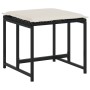 Set de comedor jardín 11 pzas con cojines ratán sintético negro