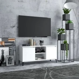 Mueble de TV con patas de metal blanco 103,5x35x50 cm de vidaXL, Muebles TV - Ref: Foro24-805968, Precio: 60,97 €, Descuento: %