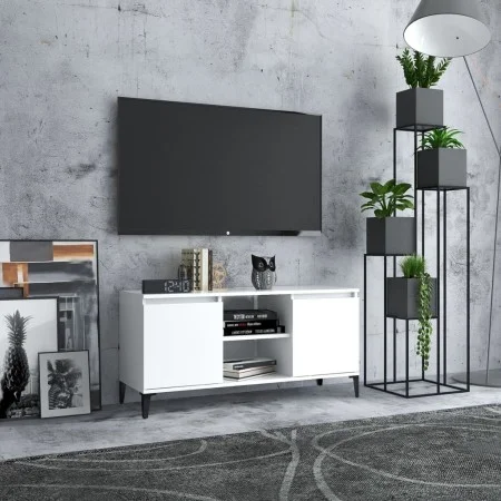 TV-Schrank mit weißen Metallbeinen 103,5x35x50 cm von vidaXL, TV-Möbel - Ref: Foro24-805968, Preis: 60,80 €, Rabatt: %