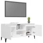 TV-Schrank mit weißen Metallbeinen 103,5x35x50 cm von vidaXL, TV-Möbel - Ref: Foro24-805968, Preis: 60,80 €, Rabatt: %