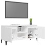 TV-Schrank mit weißen Metallbeinen 103,5x35x50 cm von vidaXL, TV-Möbel - Ref: Foro24-805968, Preis: 61,87 €, Rabatt: %