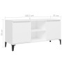 Mueble de TV con patas de metal blanco 103,5x35x50 cm de vidaXL, Muebles TV - Ref: Foro24-805968, Precio: 64,59 €, Descuento: %