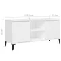 TV-Schrank mit weißen Metallbeinen 103,5x35x50 cm von vidaXL, TV-Möbel - Ref: Foro24-805968, Preis: 60,80 €, Rabatt: %