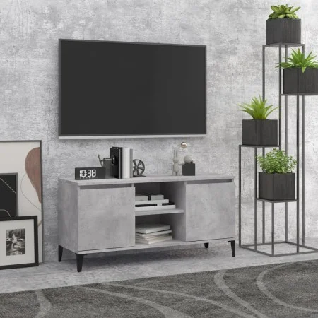 Mueble de TV con patas metal gris hormigón 103,5x35x50 cm de vidaXL, Muebles TV - Ref: Foro24-805972, Precio: 67,19 €, Descue...