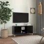 Mueble de TV con patas de madera maciza negro 103,5x35x50 cm de vidaXL, Muebles TV - Ref: Foro24-805960, Precio: 64,98 €, Des...