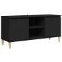 Mueble de TV con patas de madera maciza negro 103,5x35x50 cm de vidaXL, Muebles TV - Ref: Foro24-805960, Precio: 64,98 €, Des...