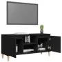 Mueble de TV con patas de madera maciza negro 103,5x35x50 cm de vidaXL, Muebles TV - Ref: Foro24-805960, Precio: 64,98 €, Des...