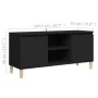 Mueble de TV con patas de madera maciza negro 103,5x35x50 cm de vidaXL, Muebles TV - Ref: Foro24-805960, Precio: 64,98 €, Des...