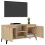 TV-Schrank mit Metallbeinen in der Farbe Sonoma-Eiche, 103,5 x 35 x 50 cm von vidaXL, TV-Möbel - Ref: Foro24-805971, Preis: 7...