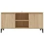 TV-Schrank mit Metallbeinen in der Farbe Sonoma-Eiche, 103,5 x 35 x 50 cm von vidaXL, TV-Möbel - Ref: Foro24-805971, Preis: 7...
