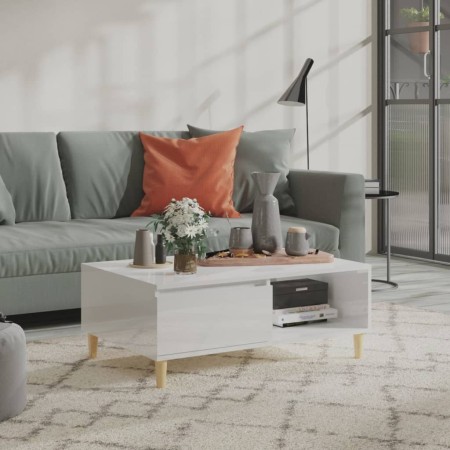 Couchtisch aus Sperrholz glänzend weiß 90x60x35 cm von vidaXL, Couchtisch - Ref: Foro24-806001, Preis: 60,23 €, Rabatt: %