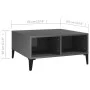 Mesa de centro madera contrachapada gris brillante 60x60x30 cm de vidaXL, Mesas de centro - Ref: Foro24-805994, Precio: 47,87...