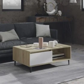 Couchtisch aus Sperrholz in Weiß und Eiche, 90 x 60 x 35 cm von vidaXL, Couchtisch - Ref: Foro24-806009, Preis: 64,49 €, Raba...