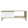 Couchtisch aus Sperrholz in Weiß und Eiche, 90 x 60 x 35 cm von vidaXL, Couchtisch - Ref: Foro24-806009, Preis: 64,49 €, Raba...