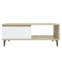 Couchtisch aus Sperrholz in Weiß und Eiche, 90 x 60 x 35 cm von vidaXL, Couchtisch - Ref: Foro24-806009, Preis: 65,78 €, Raba...
