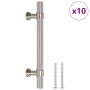 Tiradores para armarios 10 uds acero inoxidable plateado 96 mm
