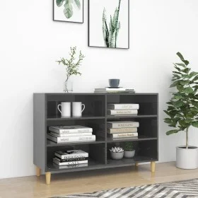 Hochglanz grauer Sperrholz-Sideboard 103,5x35x70 cm von vidaXL, Schließfächer und Lagerschränke - Ref: Foro24-806039, Preis: ...