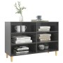 Aparador de madera contrachapada gris brillante 103,5x35x70 cm de vidaXL, Taquillas y armarios de almacenamiento - Ref: Foro2...
