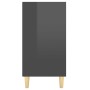 Aparador de madera contrachapada gris brillante 103,5x35x70 cm de vidaXL, Taquillas y armarios de almacenamiento - Ref: Foro2...