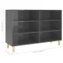 Hochglanz grauer Sperrholz-Sideboard 103,5x35x70 cm von vidaXL, Schließfächer und Lagerschränke - Ref: Foro24-806039, Preis: ...
