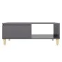 Mesa de centro madera contrachapada gris brillante 90x60x35 cm de vidaXL, Mesas de centro - Ref: Foro24-806003, Precio: 68,85...