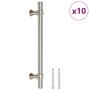 Tiradores para armarios 10 uds acero inoxidable plateado 128 mm