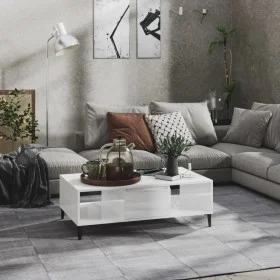 Mesa de centro madera contrachapada blanco brillo 103,5x60x35cm de vidaXL, Mesas de centro - Ref: Foro24-806028, Precio: 55,8...