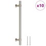 Tiradores para armarios 10 uds acero inoxidable plateado 160 mm