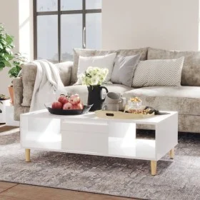 Couchtisch aus glänzend weißem Sperrholz, 103,5 x 60 x 35 cm von vidaXL, Couchtisch - Ref: Foro24-806019, Preis: 76,54 €, Rab...