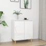 Aparador y patas madera contrachapada blanco brillo 60x35x70 cm de vidaXL, Aparadores - Ref: Foro24-806073, Precio: 78,15 €, ...