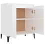 Aparador de madera contrachapada blanco brillante 60x35x70 cm de vidaXL, Aparadores - Ref: Foro24-806082, Precio: 70,24 €, De...