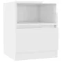 Mesita de noche madera contrachapada blanco brillo 40x40x50 cm de vidaXL, Mesitas de noche - Ref: Foro24-806169, Precio: 43,9...