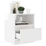 Mesita de noche madera contrachapada blanco brillo 40x40x50 cm de vidaXL, Mesitas de noche - Ref: Foro24-806169, Precio: 43,9...