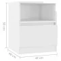 Nachttisch aus glänzend weißem Sperrholz, 40 x 40 x 50 cm von vidaXL, Nachttische - Ref: Foro24-806169, Preis: 43,96 €, Rabat...