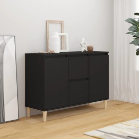 Wooden engineering black sideboard 101x35x70 cm by vidaXL, Sideboards - Ref: Foro24-806104, Price: 91,39 €, Discount: %