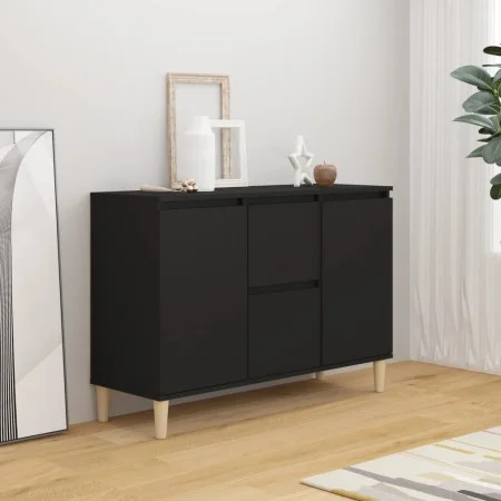 Wooden engineering black sideboard 101x35x70 cm by vidaXL, Sideboards - Ref: Foro24-806104, Price: 89,95 €, Discount: %