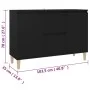 Wooden engineering black sideboard 101x35x70 cm by vidaXL, Sideboards - Ref: Foro24-806104, Price: 89,95 €, Discount: %