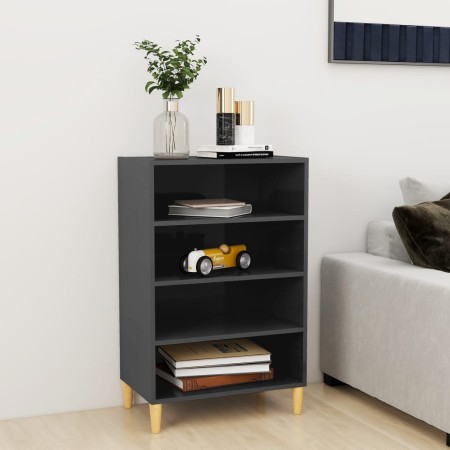 Aparador de madera contrachapada gris brillante 57x35x90 cm de vidaXL, Aparadores - Ref: Foro24-806129, Precio: 43,86 €, Desc...