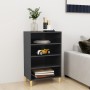 Aparador de madera contrachapada gris brillante 57x35x90 cm de vidaXL, Aparadores - Ref: Foro24-806129, Precio: 43,86 €, Desc...